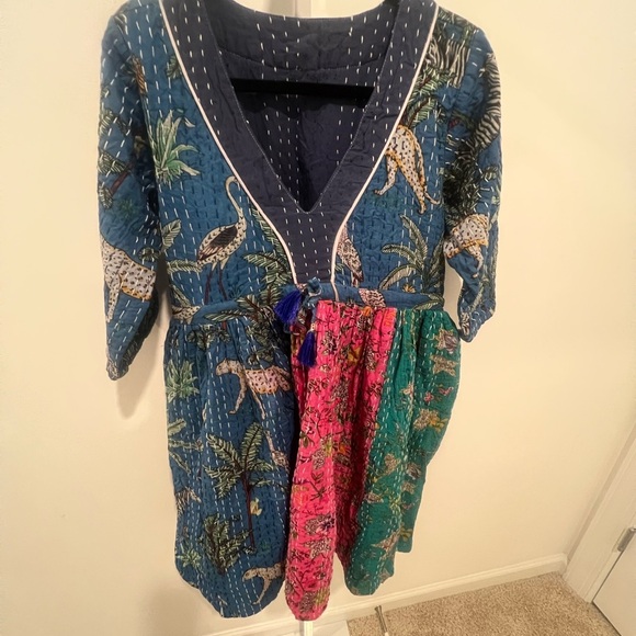 KANTHA DRESS MADE IN INDIA S/M - Picture 1 of 5